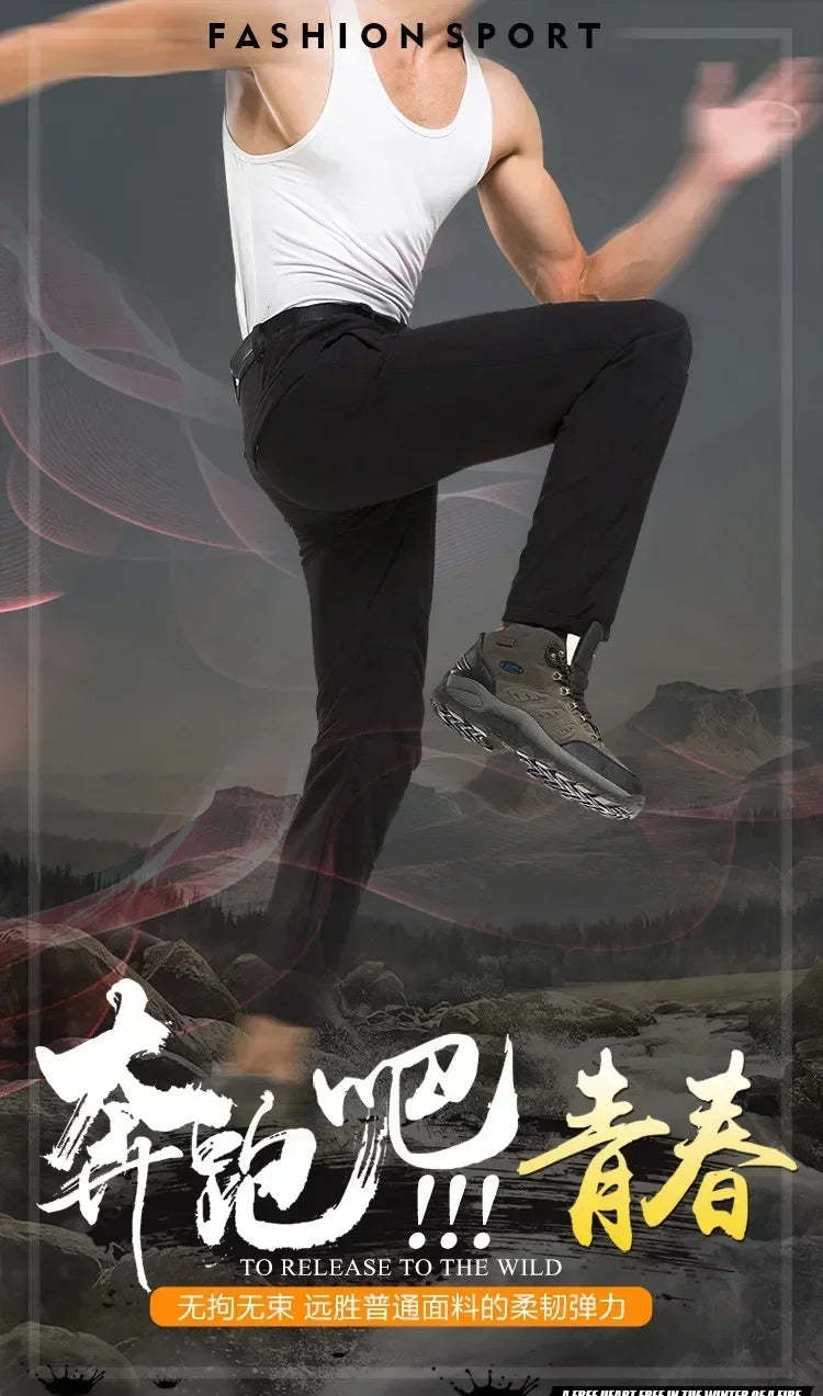 Warm Winter Men Soft Shell Pants Travel Waterproof Outdoor Camping&Hiking Pants Fleece Windproof Skiing Trousers