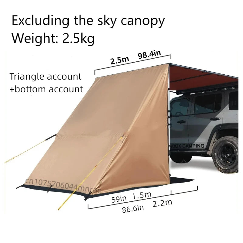 Outdoor Car Side Tent, Shelter with Windows,