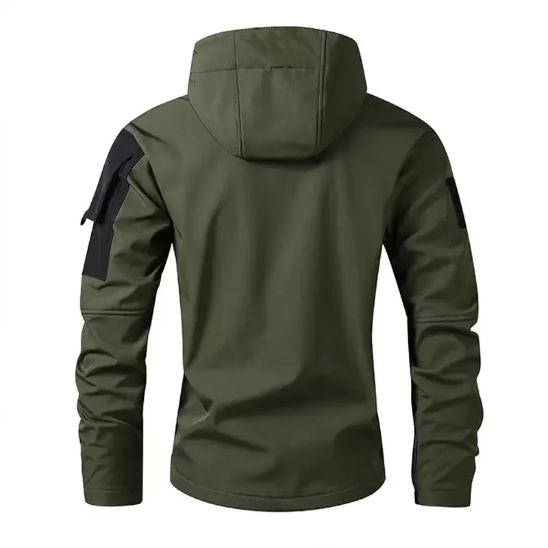 Men's Winter Autumn Fleece Sharkskin Waterproof Tactical Military Camping Hiking Jackets Climbing Hunting Coats Combat Pants