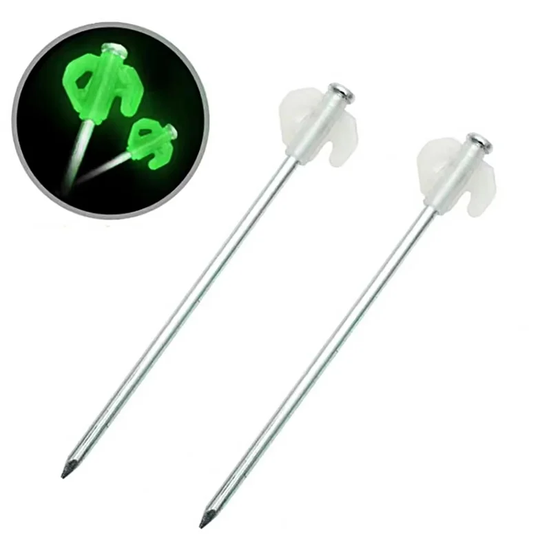 10 Pcs Tent Pegs Set Florescent Metal Stakes