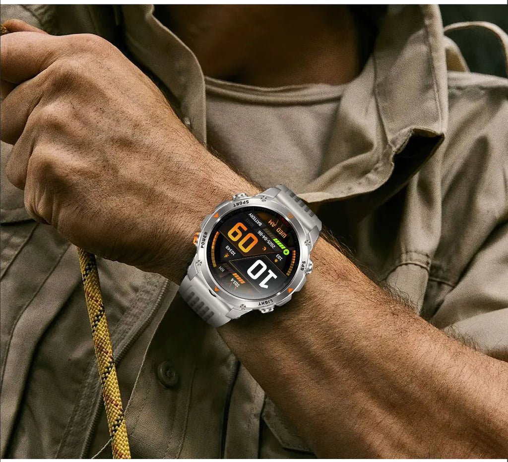 2025New Outdoor Military Smart Watch Men 1.46" AMOLED Built-in GPS Compass Altimeter 3ATM Waterproof Clock BT Call SmartWatches