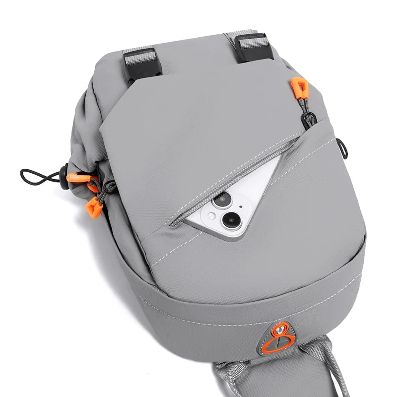 Waterproof Nylon Crossbody Bag - Men's Chest Sling Backpack, Compact Shoulder Messenger Bag, Travel & Outdoor Hiking Pack