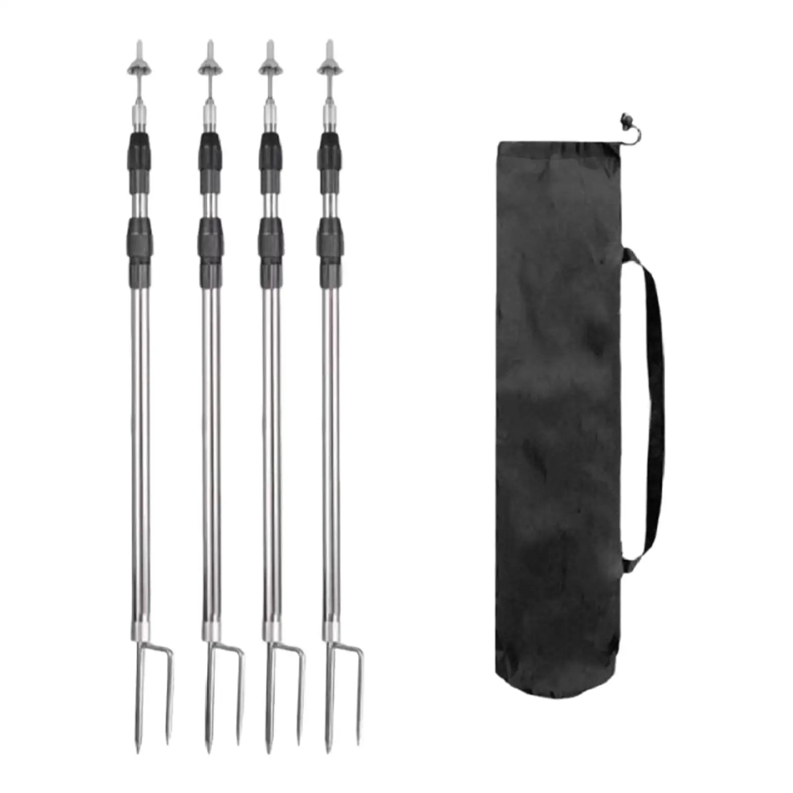 4 Pieces Tarp Poles Accessories Heavy Duty Adjustable Support Rods