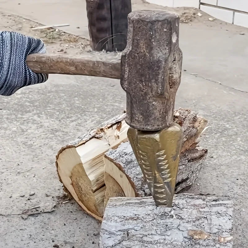 3.5lb Options Durable 4-Way Manual Wood Splitting Wedge Versatile Steel Tool Outdoor Use Winter Firewood Fireplace Accessories