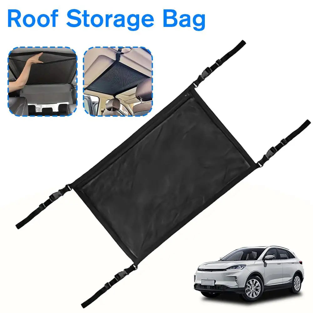 Car Roof Storage Bag Storage Net With Strong Hooks And Elastic Rope