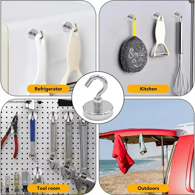 8 Colors Magnetic Hooks 25Lbs Strong Heavy Duty Metal