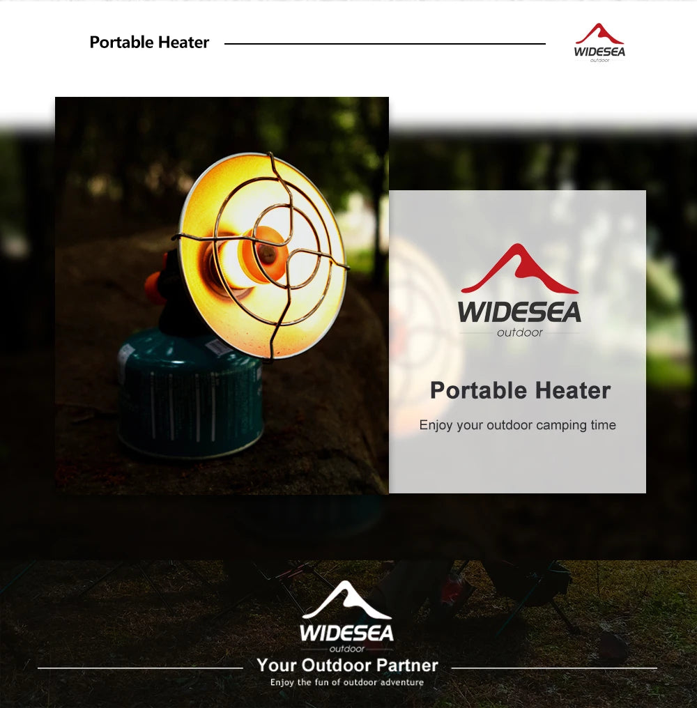 Widesea Camping Heater Portable Stainless Steel Fireplace for Winter Outdoor Stove Hiking Gas Burner Heating Survival Equipment