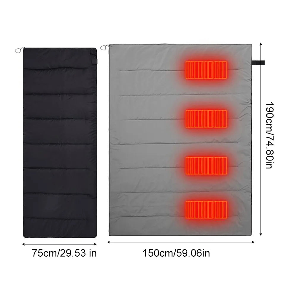 USB Heated Winter Camping Sleeping Bag