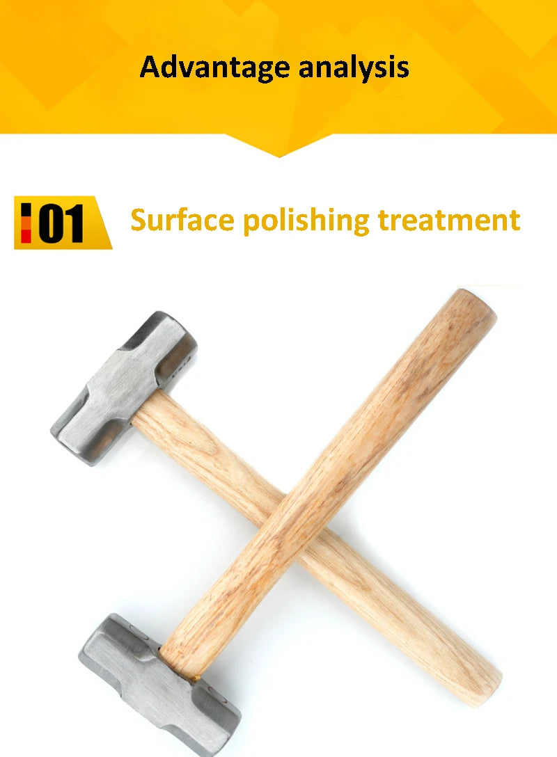 1pcs Heavy Duty Wooden Handle Sledge Hammer High Carbon Steel Octagon Hammer Square Head Big Hammer Masonry Hammer