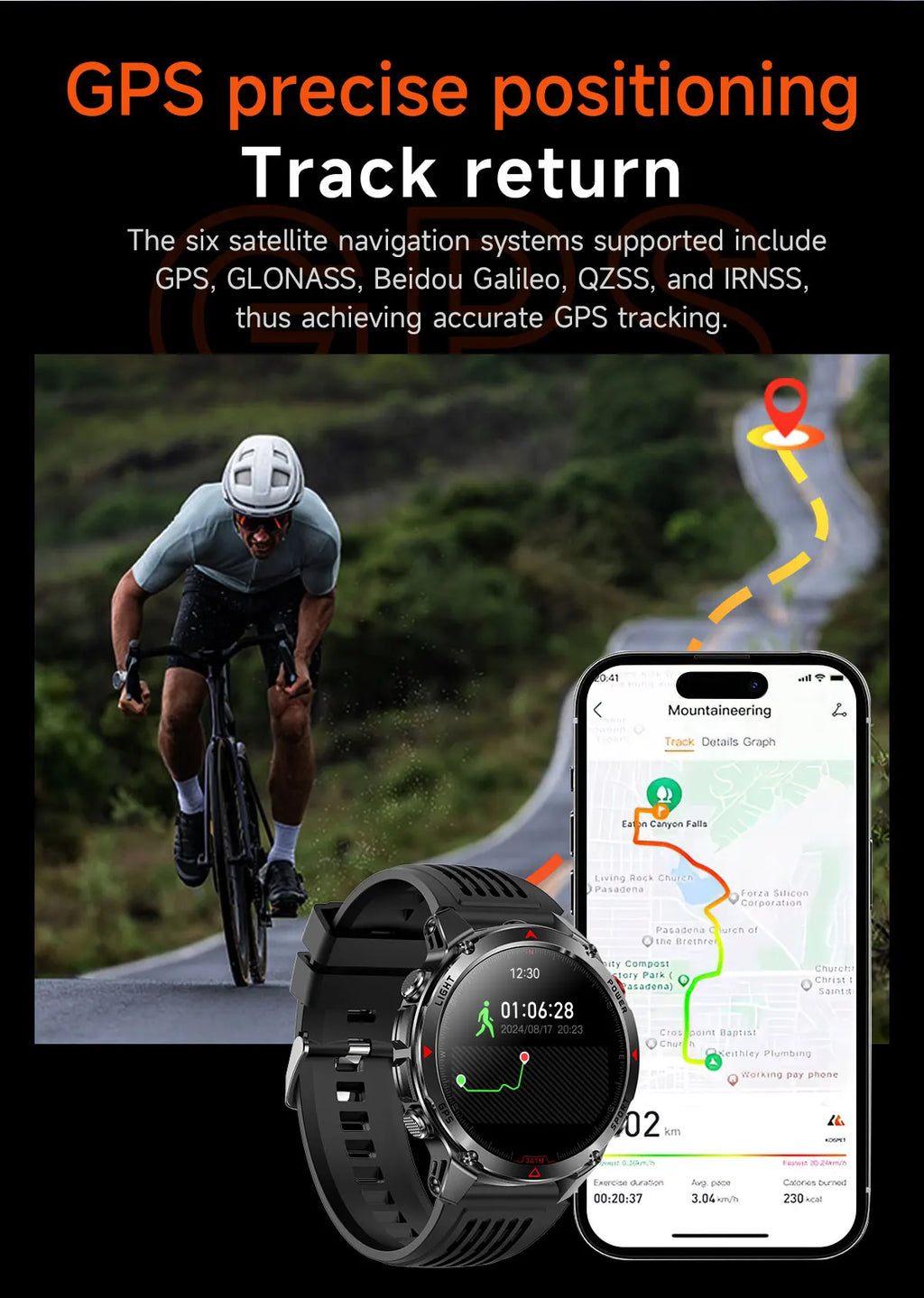 2025New Outdoor Military Smart Watch Men 1.46" AMOLED Built-in GPS Compass Altimeter 3ATM Waterproof Clock BT Call SmartWatches