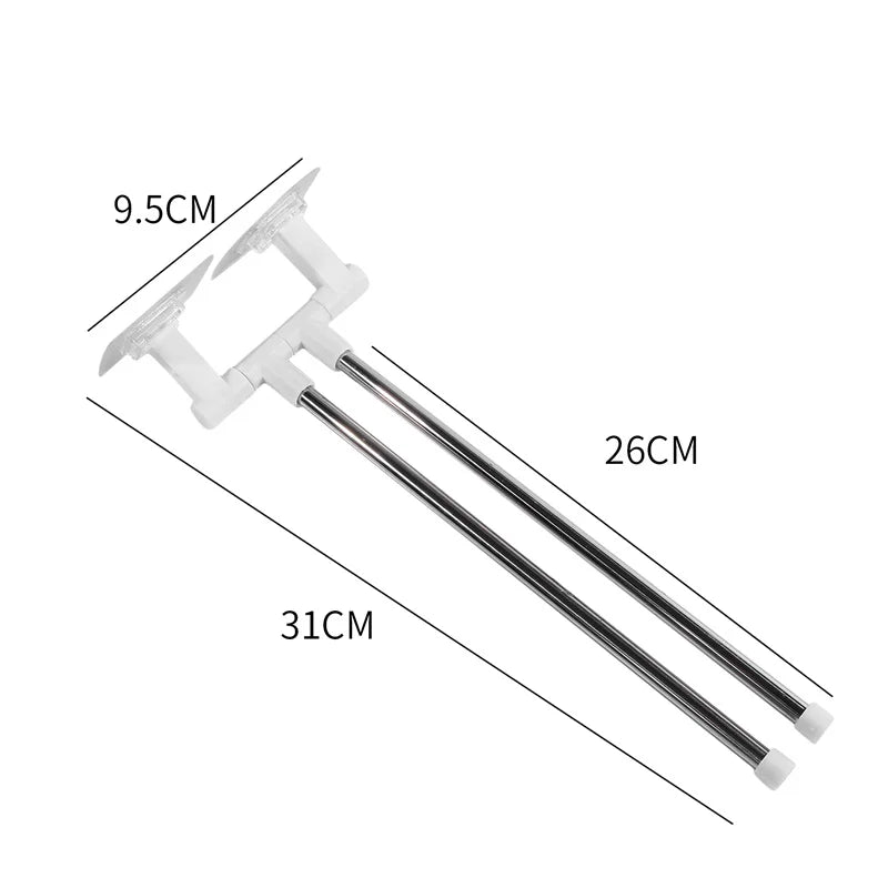 Bathroom Rotation Towel Storage Rack Punch-Free Stainless Steel