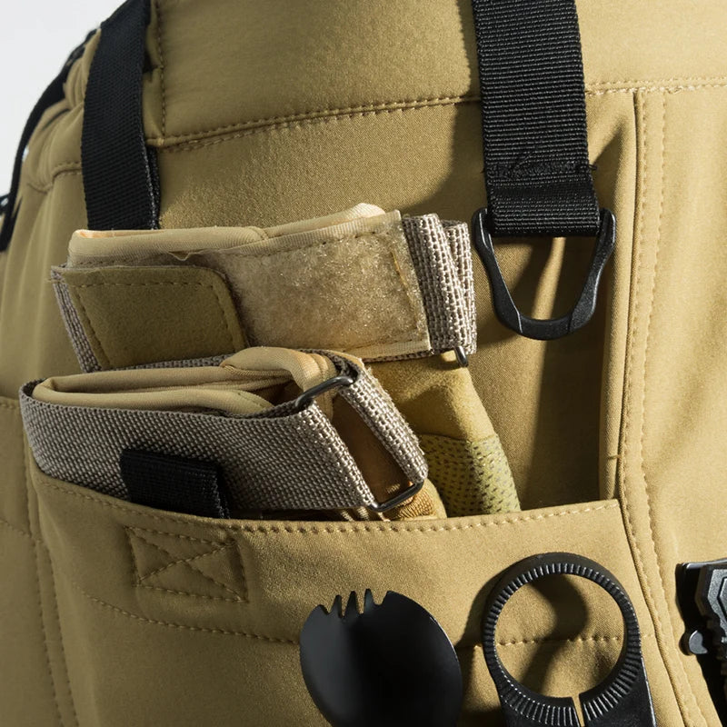 Men's Winter Autumn Fleece Sharkskin Waterproof Tactical Military Camping Hiking Jackets Climbing Hunting Coats Combat Pants