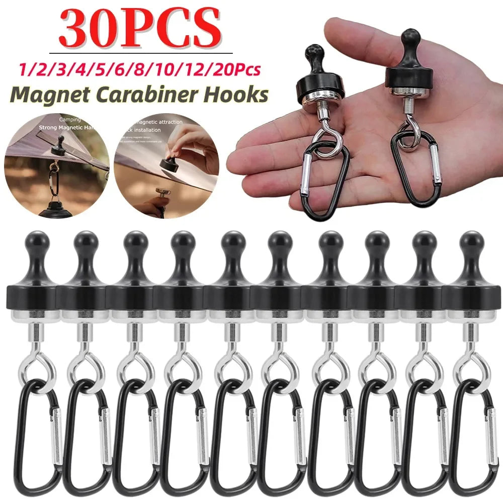 1-30Pcs Camping Magnetic Hooks Heavy Duty
