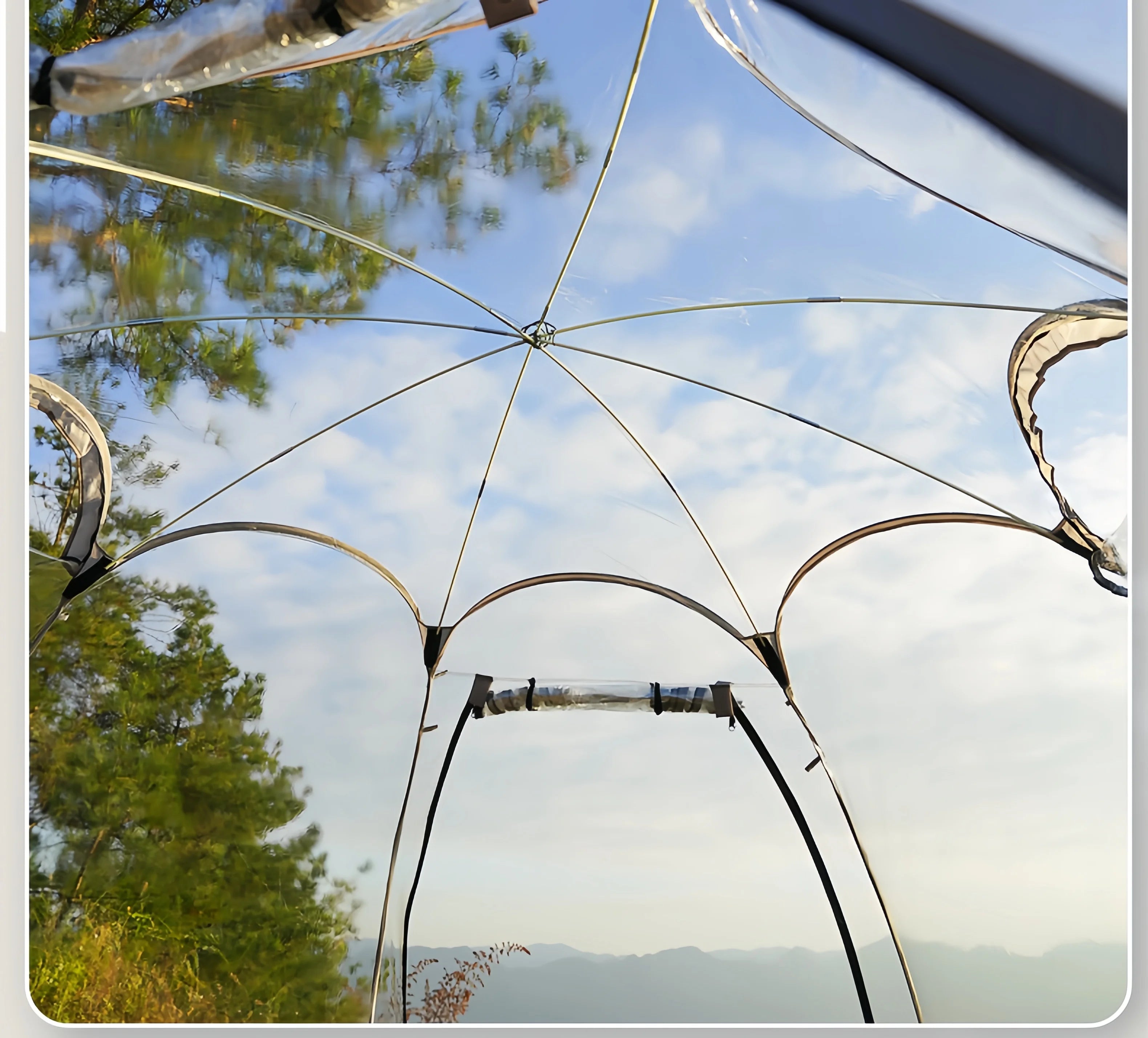 Window Outdoor Sun Room Tents Transparent Camping Tent 4-8 Person Star Dome Tent Portable Spherical Tents 360 Degree Panoramic