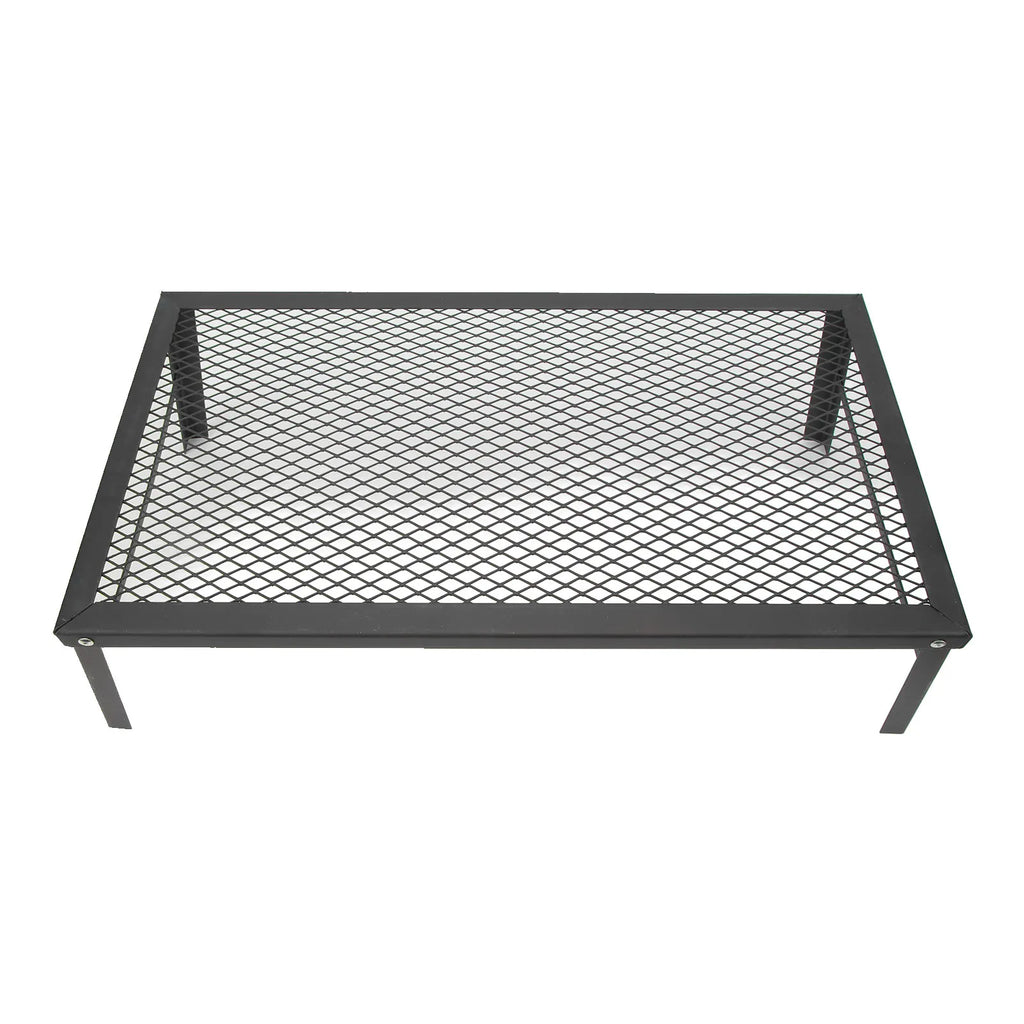 Folding Camp Fire Rack Folding Campfire Grill Heavy Duty Iron Waterproof Portable Camp Fire Cooking Rack for Outdoor Barbecue