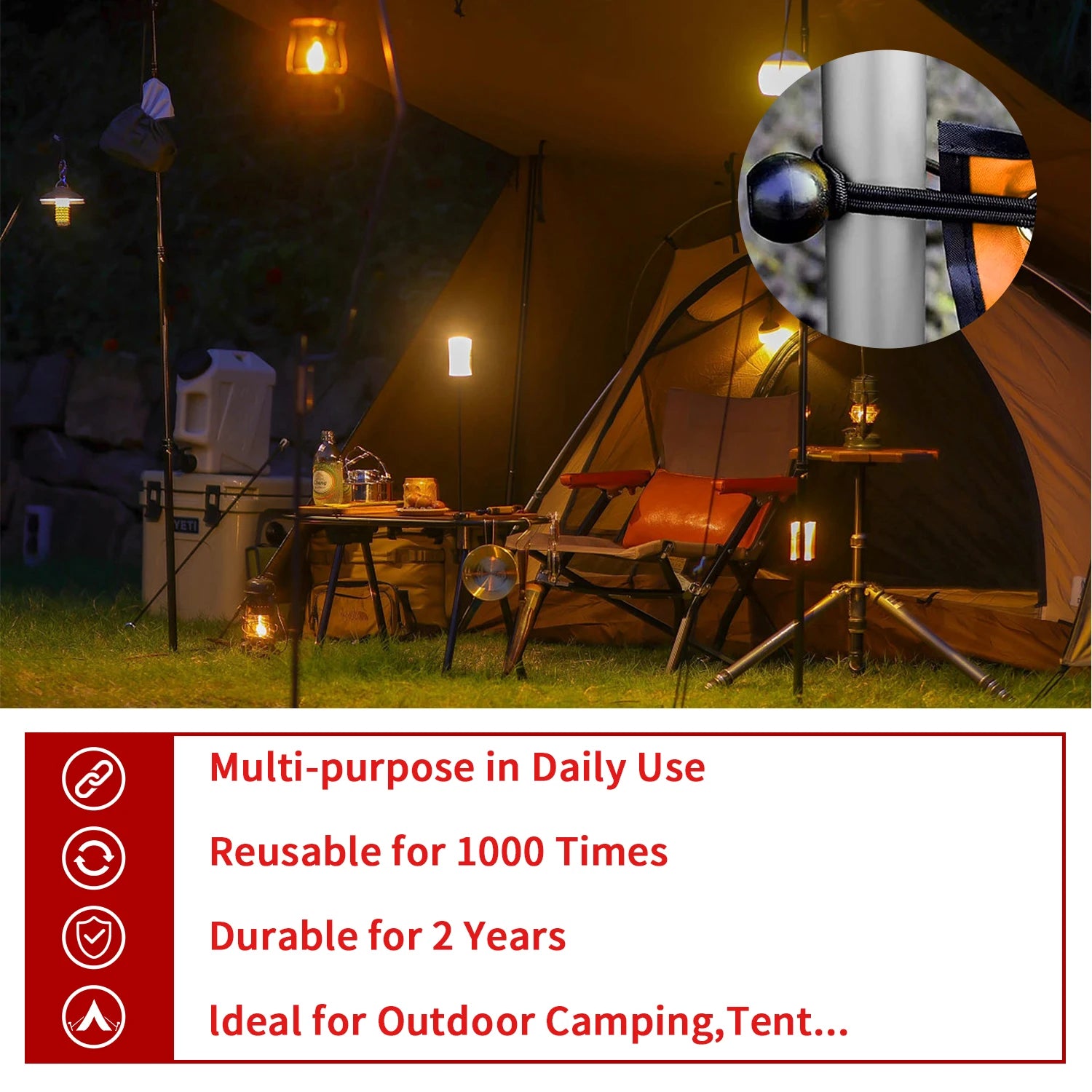 5PCS Ball Bungee Cord Heavy for Tarp Tie Down