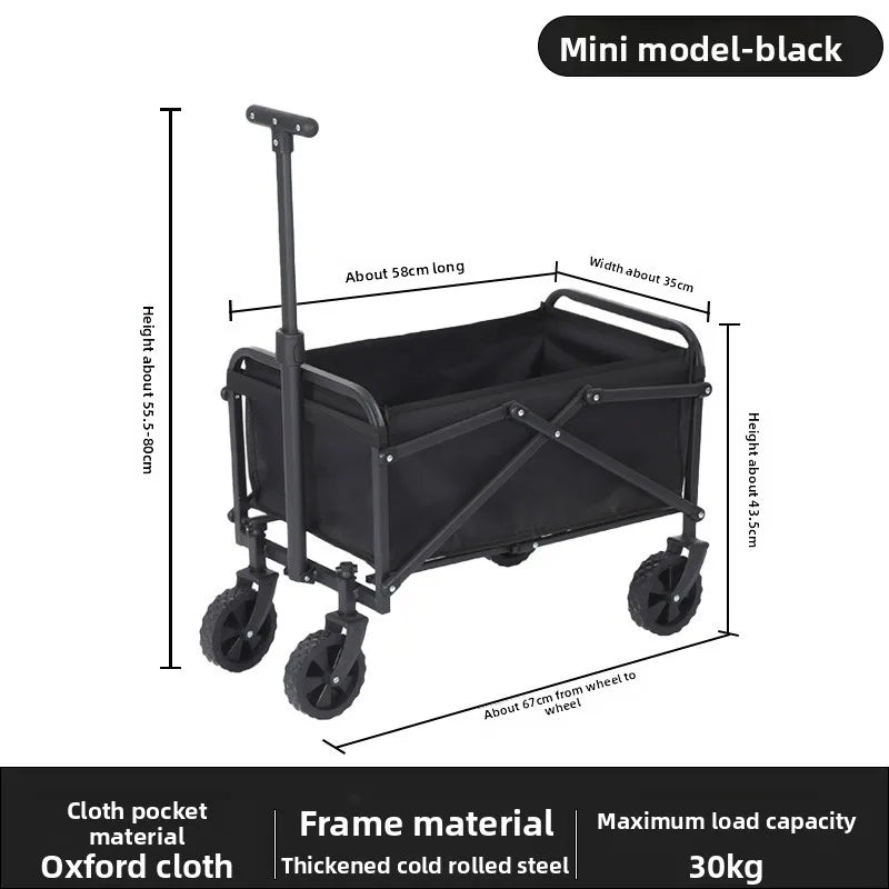 Camping cart, camping trailer, outdoor folding, oversized camping handcart, small cart, camping vehicle