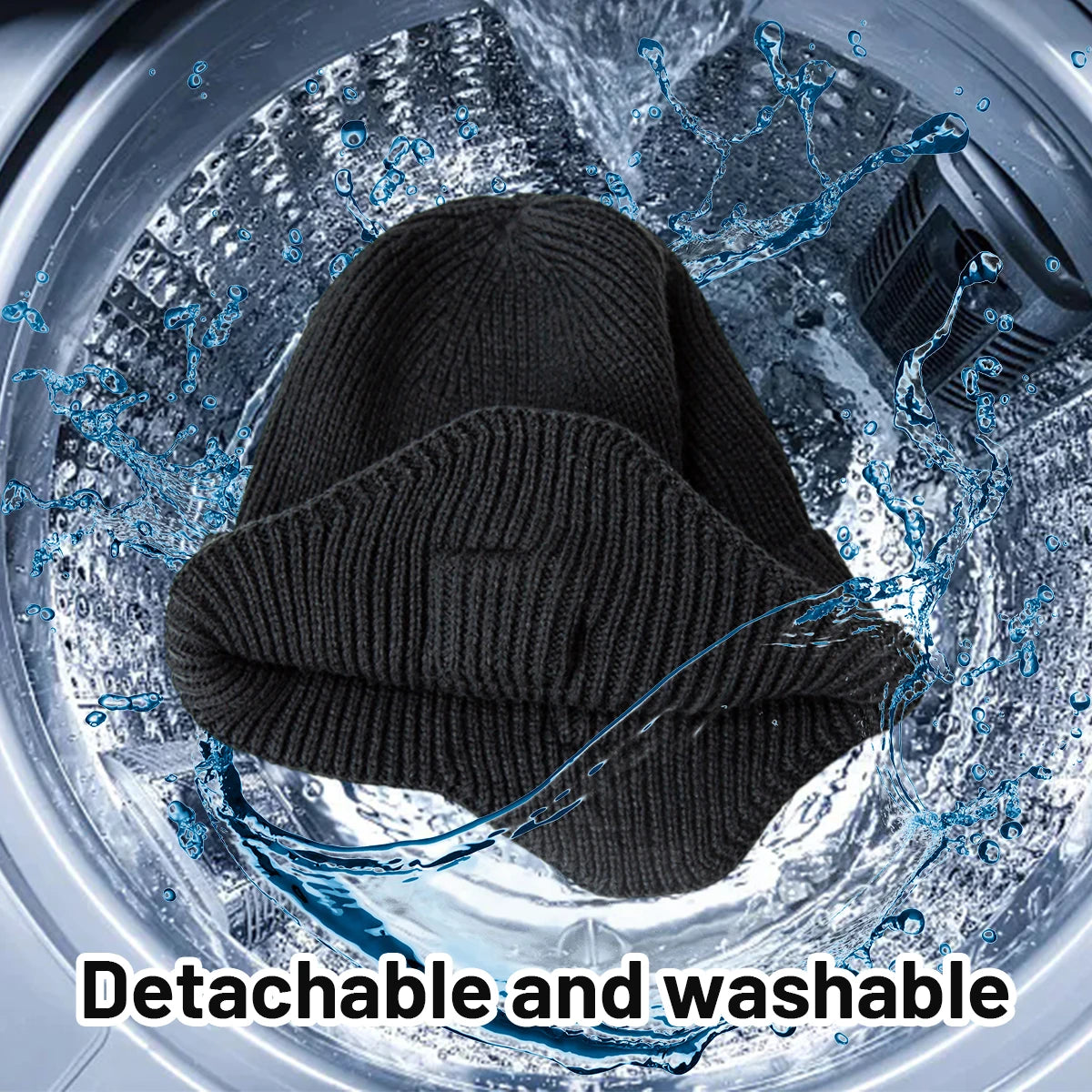 Winter LED Bluetooth Headphones Hat Outdoor Warm Stereo Music Headset Handsfree Call Rechargeable Earphone Washable Cap Gifts