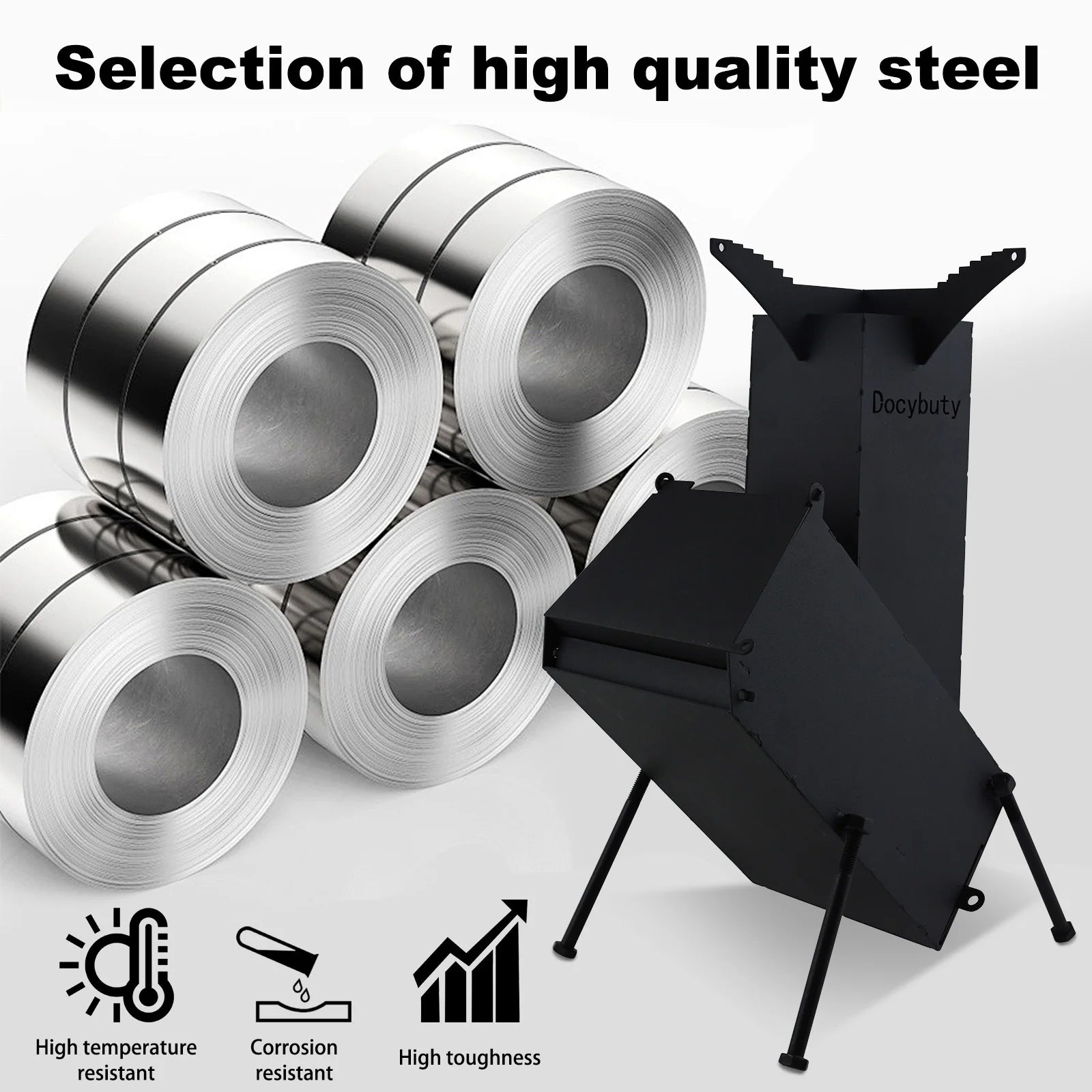 Rocket Stove Wood Burning Camp Stove Rocket Stove for Cooking Portable Wood Mini Burning Stove, Fire Camping Stove for Cooking b