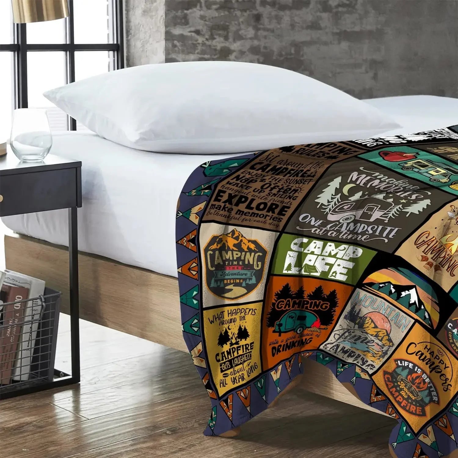 Camping blanket for camping enthusiasts, creative gifts for men or women, gifts for outdoor campers, holiday birthday gifts