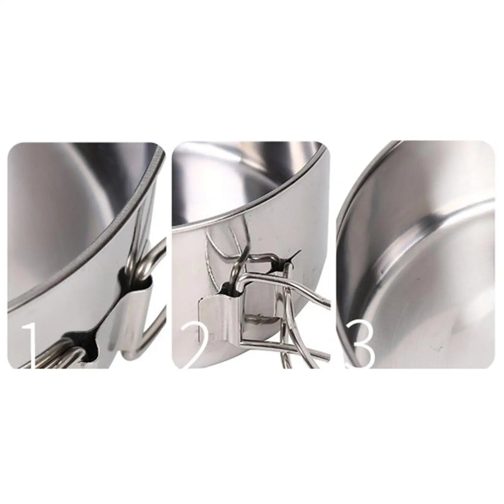 Camping Pots and Pans Set Camping Cooking Pots Camping Cooking Cookware Set Portable Large Capacity for Outdoor Hiking Touring