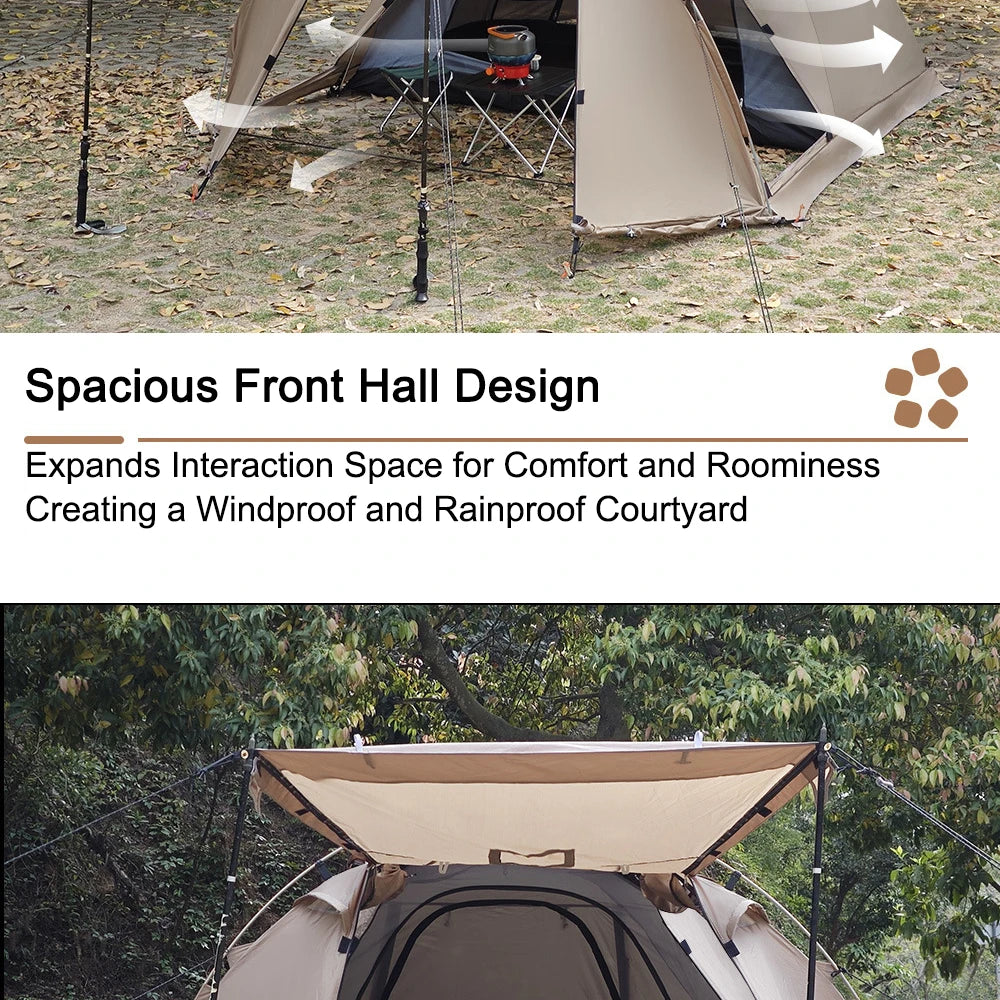 Flame Retardant 2 Person Chimney Hot Tent with Stove Jack