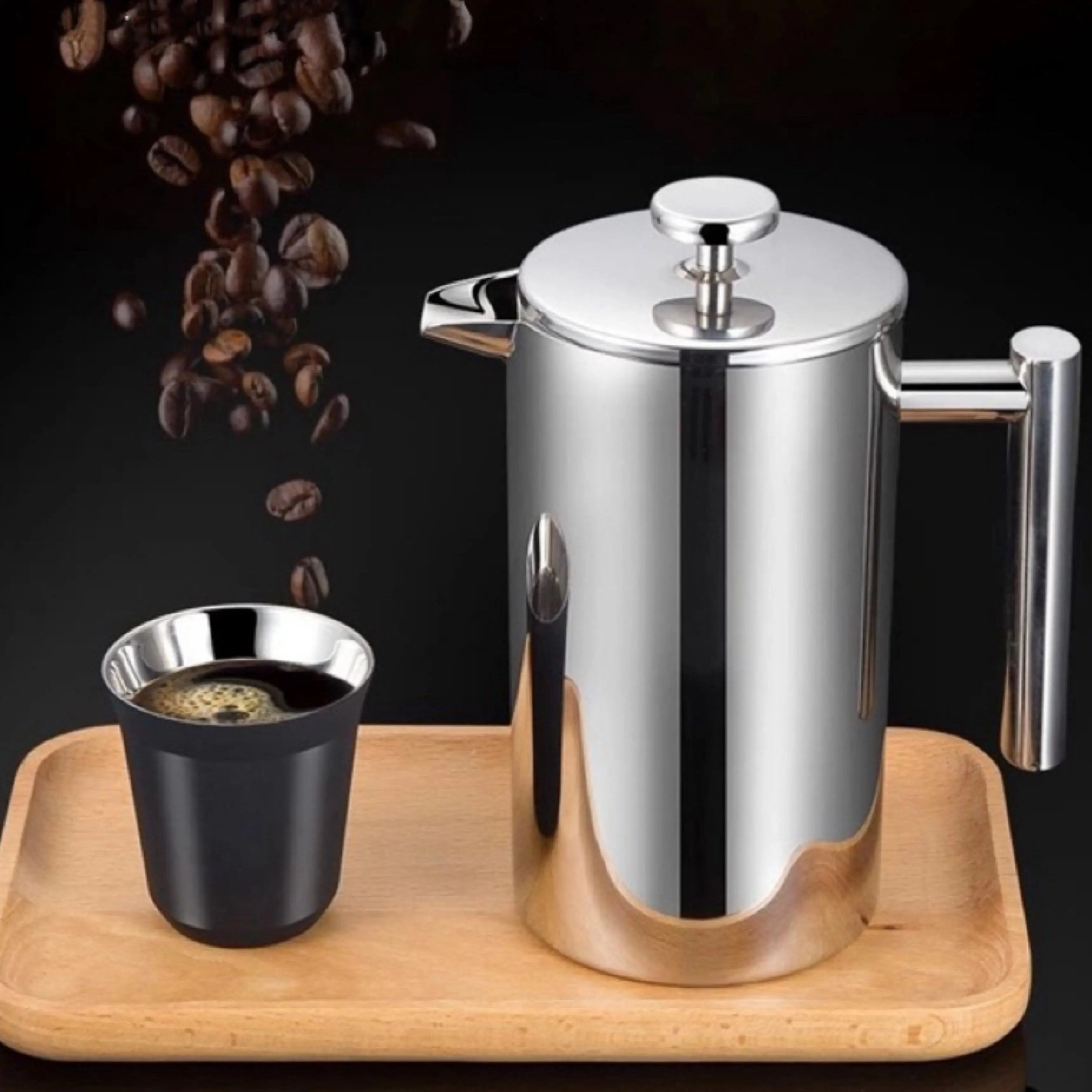 Portable french press stainless steel