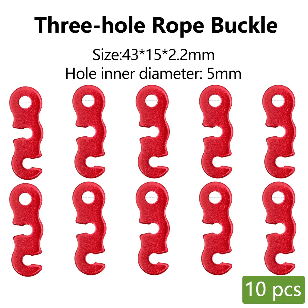 5/10pcs Adjustable Tent Rope Buckle Aluminum S-type Buckle