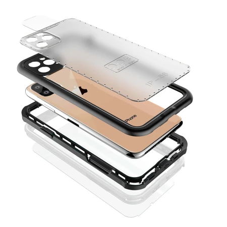 iPhone 12 5.4 Grey Black Waterproof Case