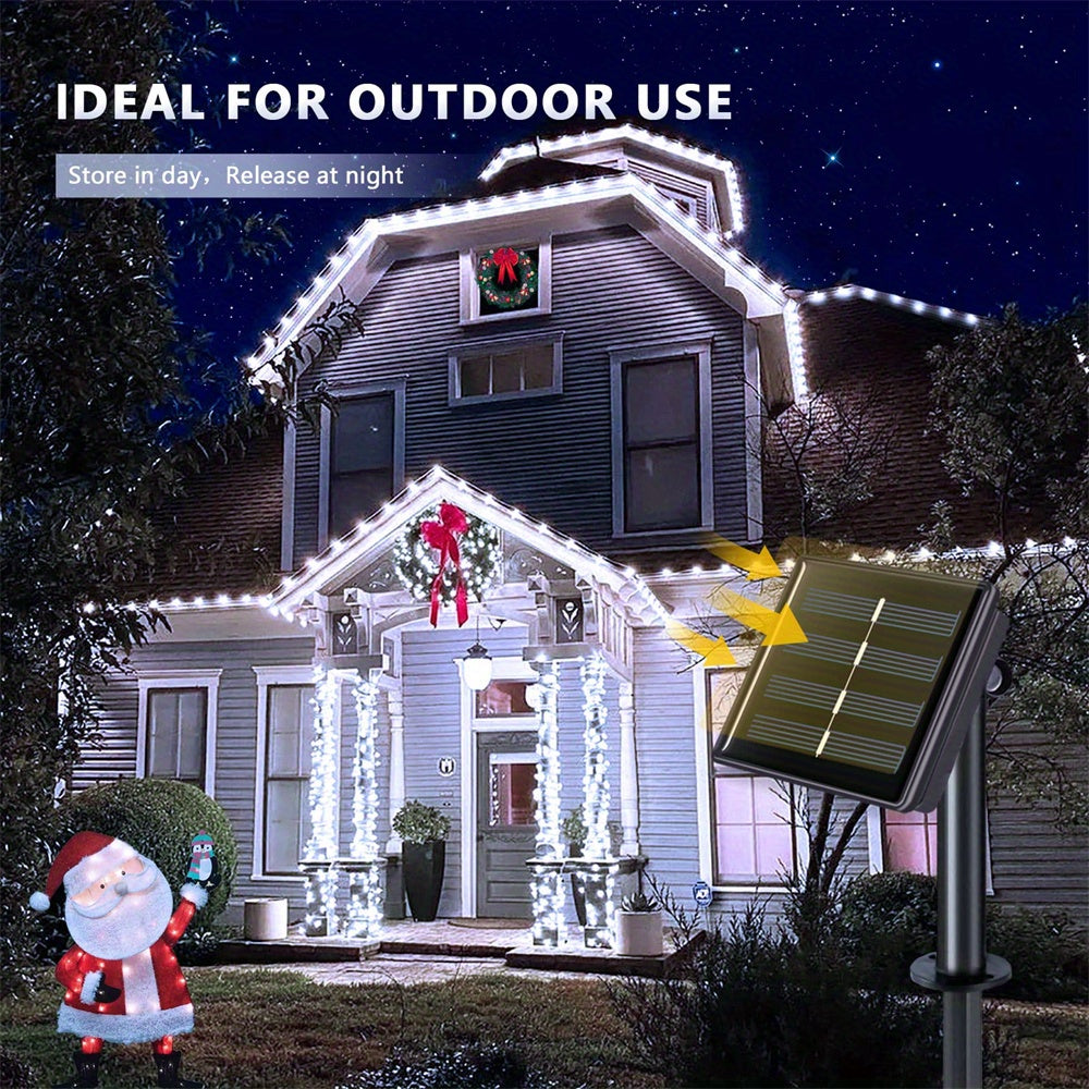 1pc, 50/100/200/300 LED Solar Light Outdoor Waterproof With 8 Modes Copper Wire Fairy Garland String Lights For Party Wedding Patio Garden Lawn Pathway Solar Power Lamp Christmas Decoration, Halloween Decorations Lights Outdo
