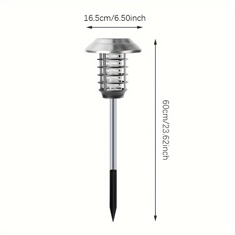 Solar-Powered Bug Zapper Lights, Waterproof Outdoor Mosquito Killer Lighting With UV Light And Landscape LED Lamp 2 In 1 For Garden Patio Backyard Camping