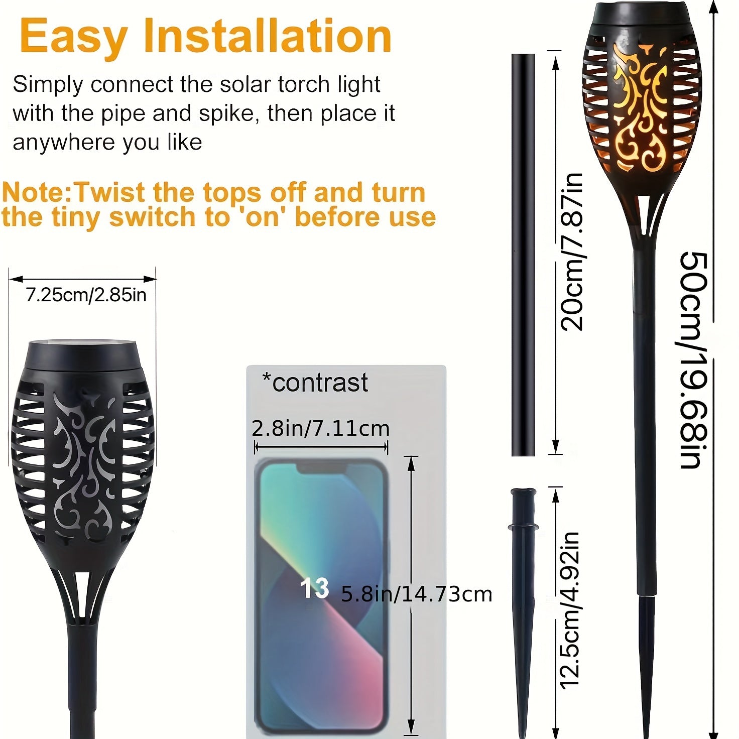 4pcs 12LED Solar Flame Lights, Suitable For Garden, Lawn, Path Decoration, Halloween Atmosphere Lights, Large Battery Working 11 Hours Lighting Torch Lights (Blue Green Purple Warm Color Light), Halloween Decorations Lights O