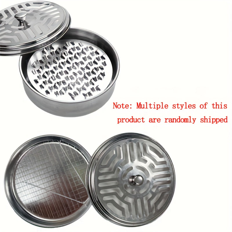 1pc Portable Mosquito Coil Holder, Round Incense Box For Home And Camping - The Color Of Holder Is Random