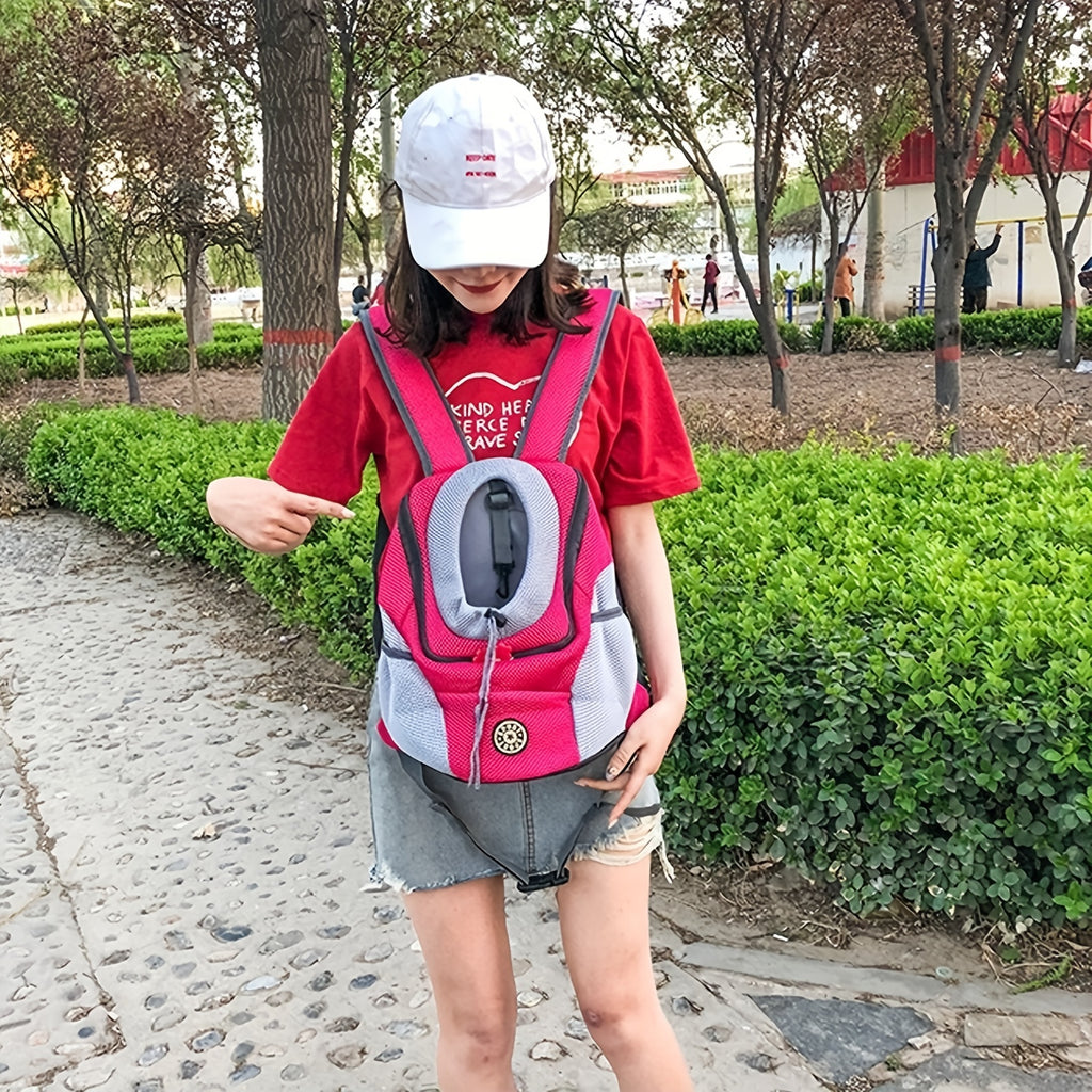 Portable Pet Pal Dog Carrier Backpack - Spacious Nylon Travel Bag with Zipper Closure for Hiking, Camping, and Outdoor Adventures - Comfortable, Ventilated, and Easy to Clean