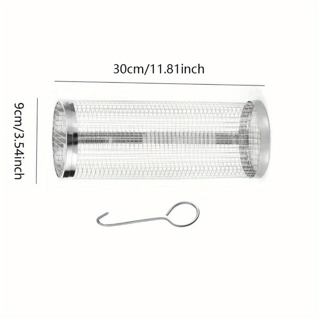 1pc Durable Stainless Steel BBQ Grill Basket - Multipurpose Outdoor Cooking Net for Camping, Picnic, BBQ Grill Rack with Handle