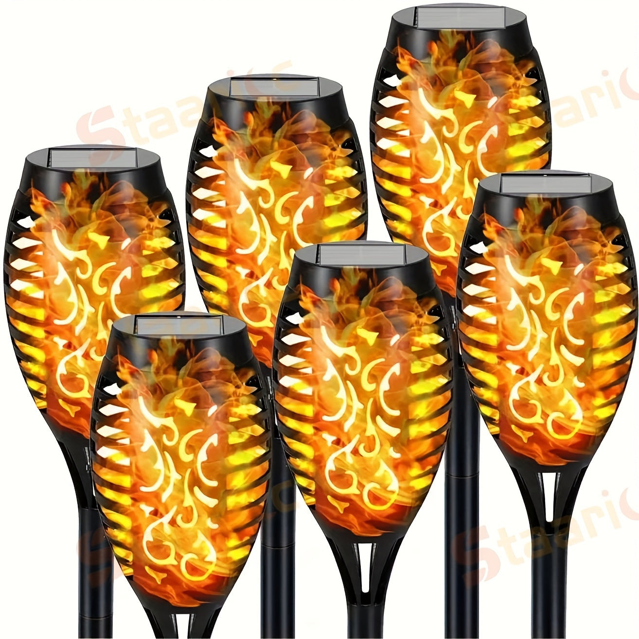 16/8/2/1pcs Solar Outdoor Lights, 12LED Solar Torch Lights, Solar Lamp Outdoor Flashing Flame Lamp, For Garden Decor Lighting, Mini Landscape Flame Lights For Yard Pathway Patio Pool Lawns Halloween Christmas Decoration