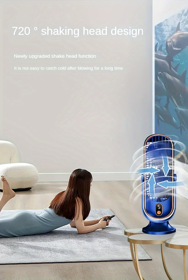 1pc, Portable Desktop Fan, Large Battery Dual Motor Home Small Air Cooler, 5 Speed Air Cooling Fan 720° Surround Blower, Office, Travel, Camping, Outdoor RV Portable USB Fan, Thanksgiving Halloween Christmas Gift, Fan, Cooli