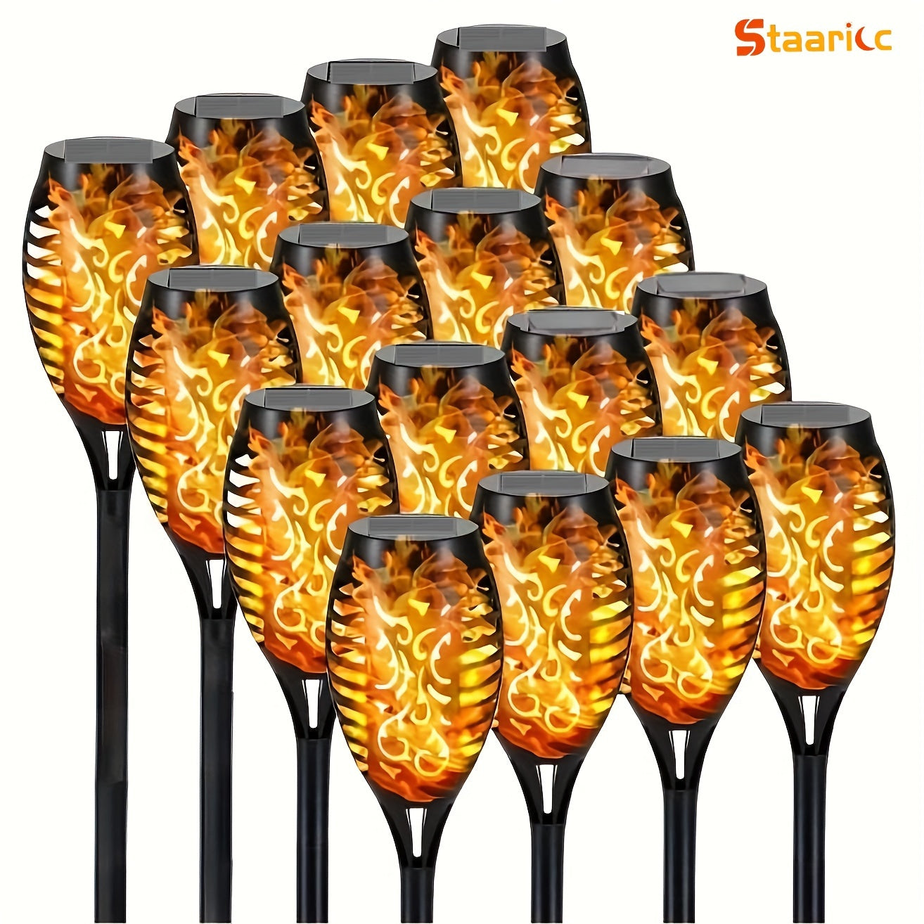 16/8/2/1pcs Solar Outdoor Lights, 12LED Solar Torch Lights, Solar Lamp Outdoor Flashing Flame Lamp, For Garden Decor Lighting, Mini Landscape Flame Lights For Yard Pathway Patio Pool Lawns Halloween Christmas Decoration
