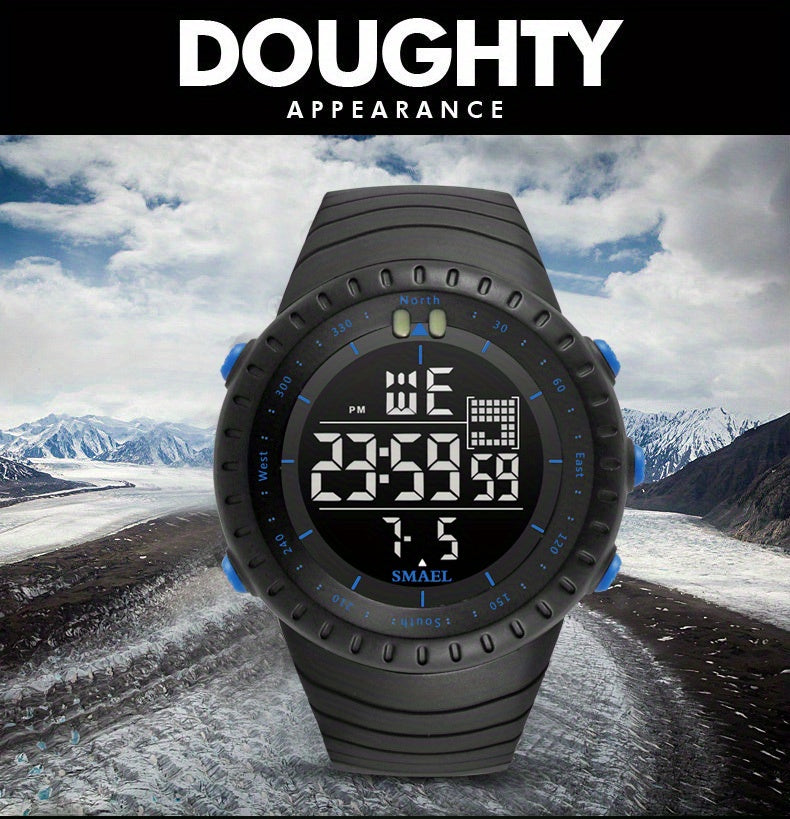 SMAEL Outdoor Explorer Watch - Water Resistant LED Electronic Timepiece with Luminous Display, Alarm, and Digital Wristband - Perfect for Camping, Hiking, Travel, and Adventure Seekers