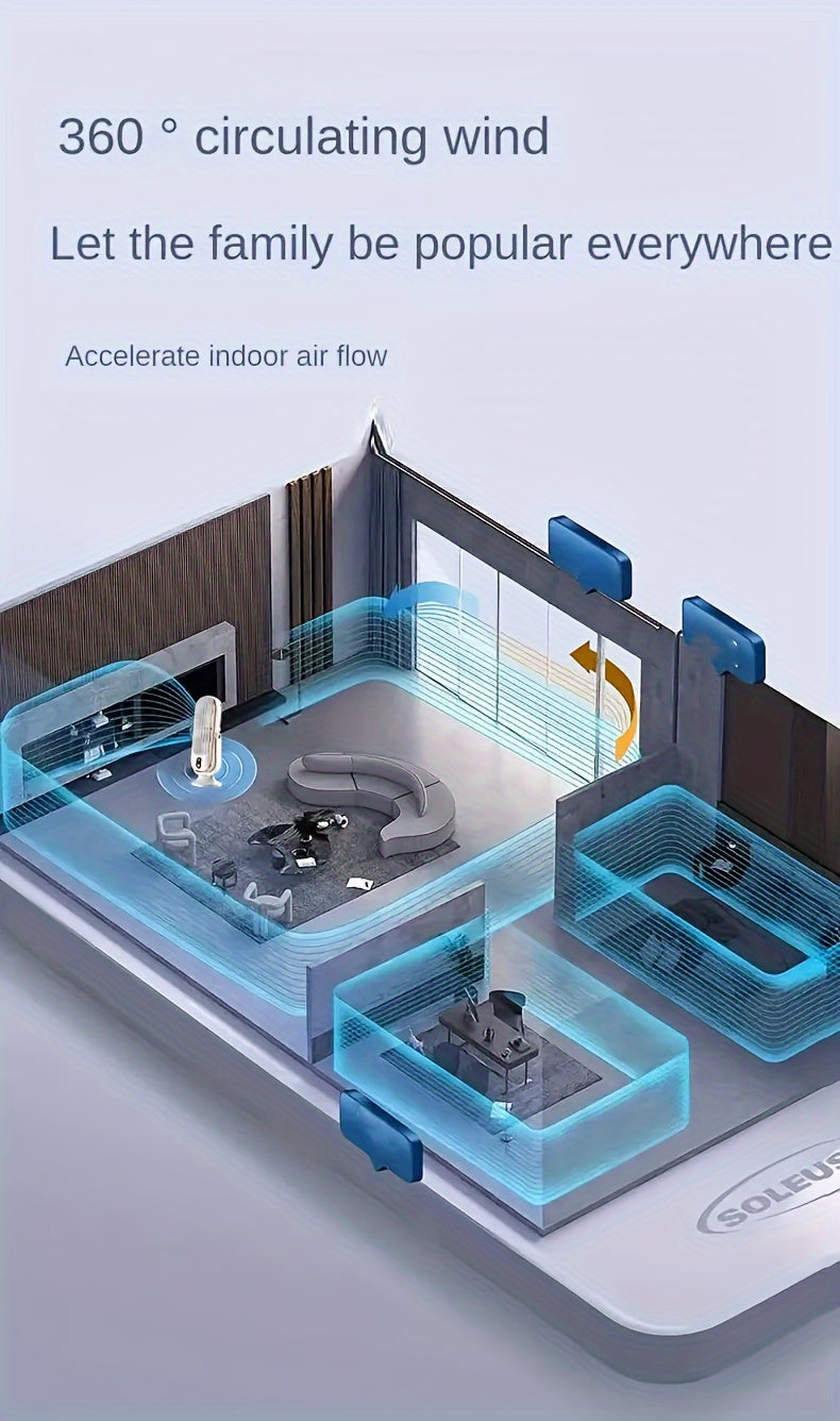 1pc, Portable Desktop Fan, Large Battery Dual Motor Home Small Air Cooler, 5 Speed Air Cooling Fan 720° Surround Blower, Office, Travel, Camping, Outdoor RV Portable USB Fan, Thanksgiving Halloween Christmas Gift, Fan, Cooli