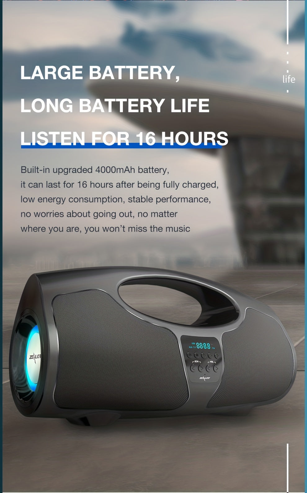 Zealot P1 60W Wireless Portable Singing Speaker - High-Power Dual Speaker with Karaoke Mic, Subwoofer, 3D Surround Sound, Surging Bass, FM TF USB Compatibility - Perfect for Home, Car, Outdoor, Camping, and Gift Ideas for Tha