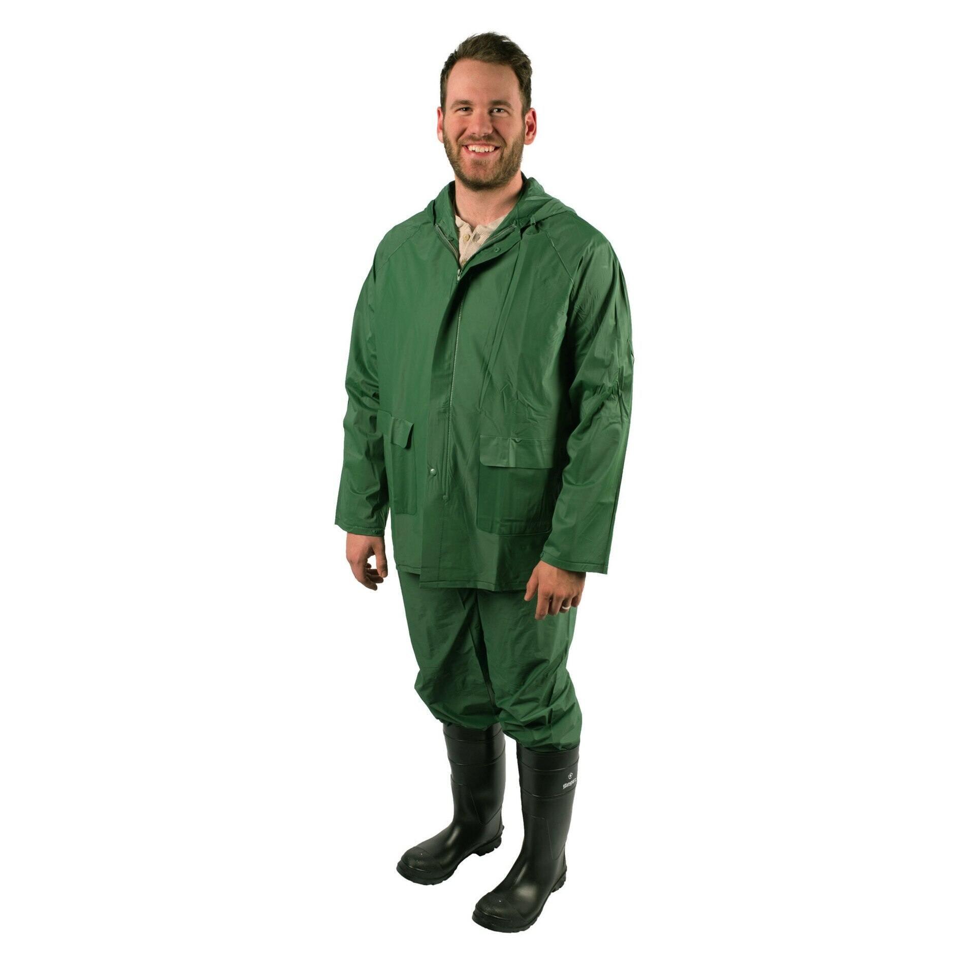 Stansport 2-Piece Laminated Industrail Rainsuit - Green
