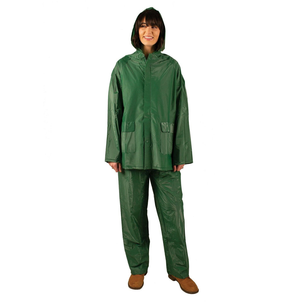 Stansport 2-Piece Laminated Industrail Rainsuit - Green